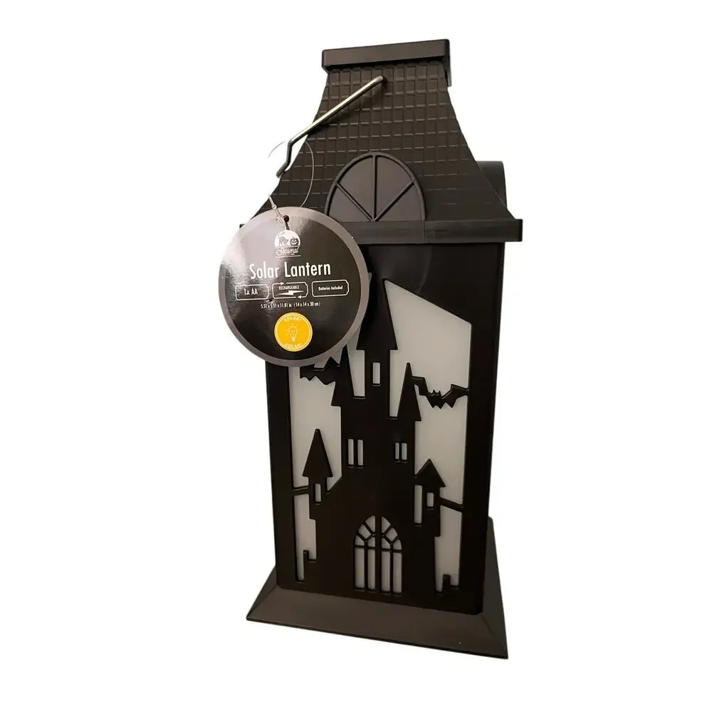 Halloween Haunted House Solar Lantern Hanging Outdoor Light Spooky Decor
